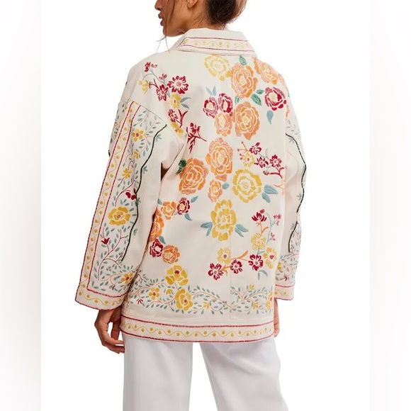 $498! Sold Out! FREE PEOPLE  Avery Embellished Jacket Pearled Ivory Small NEW - Picture 6 of 9